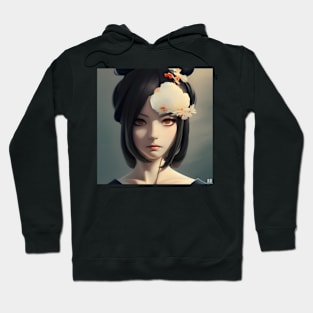 Beaux Animes Art, Beautiful Anime  Girl with flowers in her hair Illustration Design Hoodie